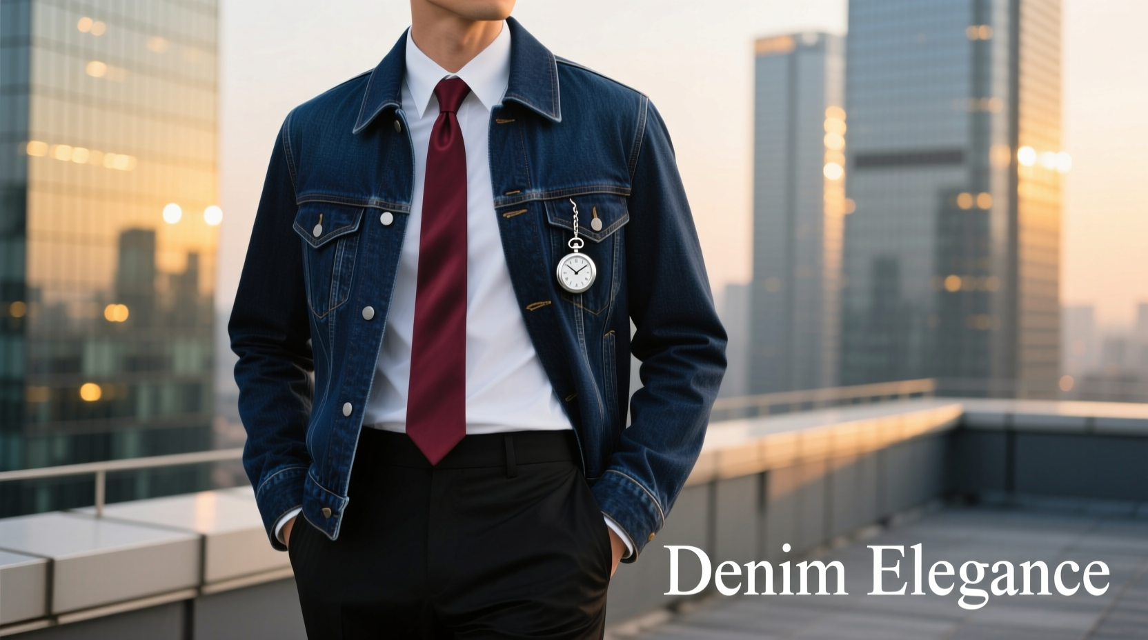 how to style a denim jacket with formal outfits without looking sloppy