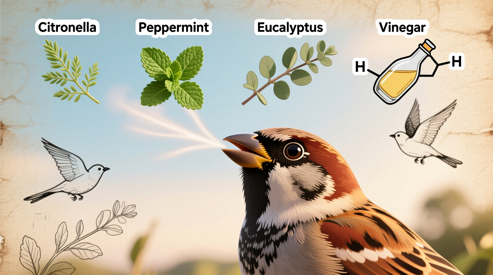 what smell do birds hate