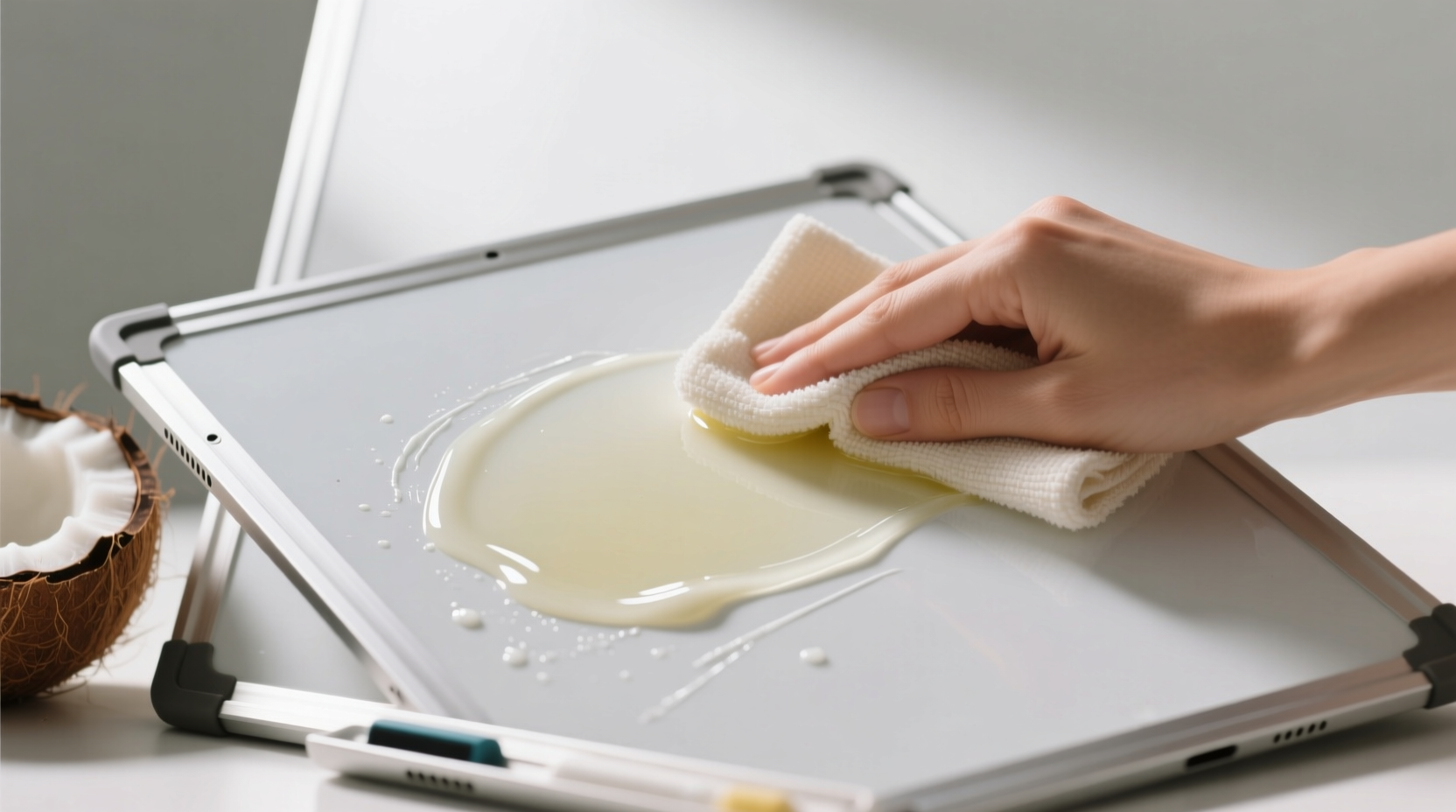 coconut oil for whiteboard tablet cleaning