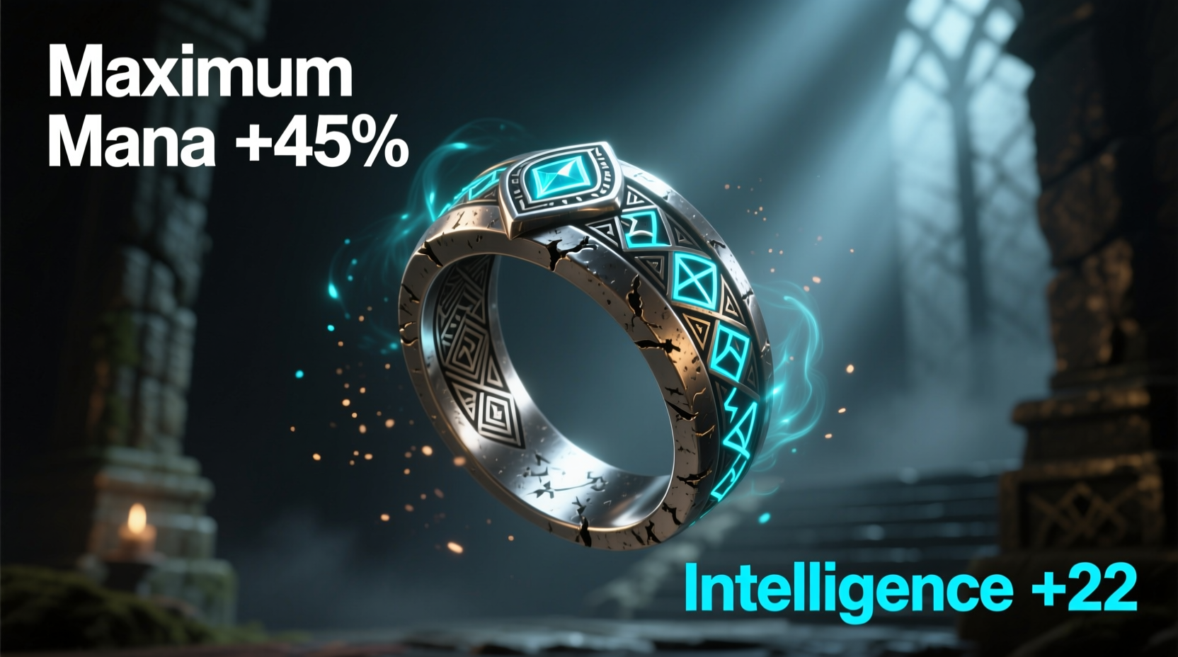 Path of Exile mana ring showing maximum mana and intelligence mods