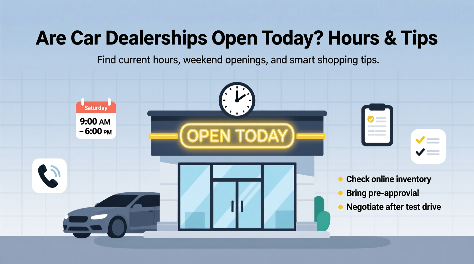 are car dealerships open today
