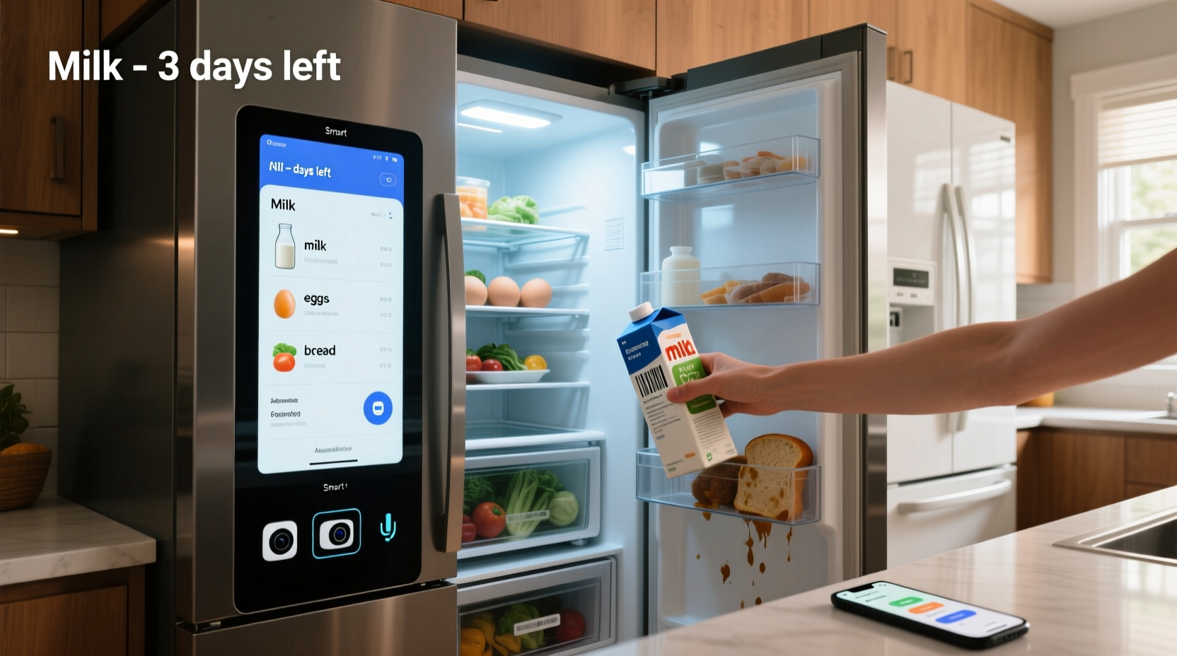 smart fridge vs regular fridge with add ons which actually simplifies grocery runs
