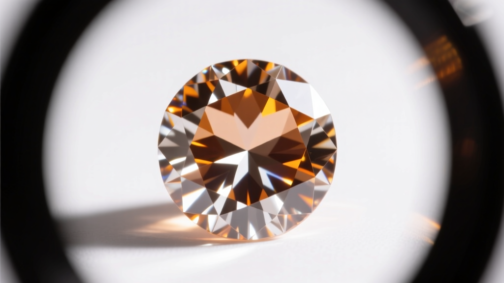 Loupe view of a vintage 24-facet rose cut diamond revealing a flat bottom and symmetrical triangular facet pattern in sharp focus.
