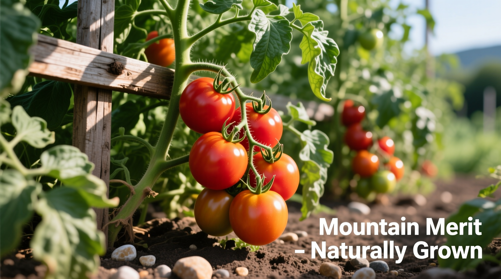 Mountain Merit tomato plant with ripe fruits