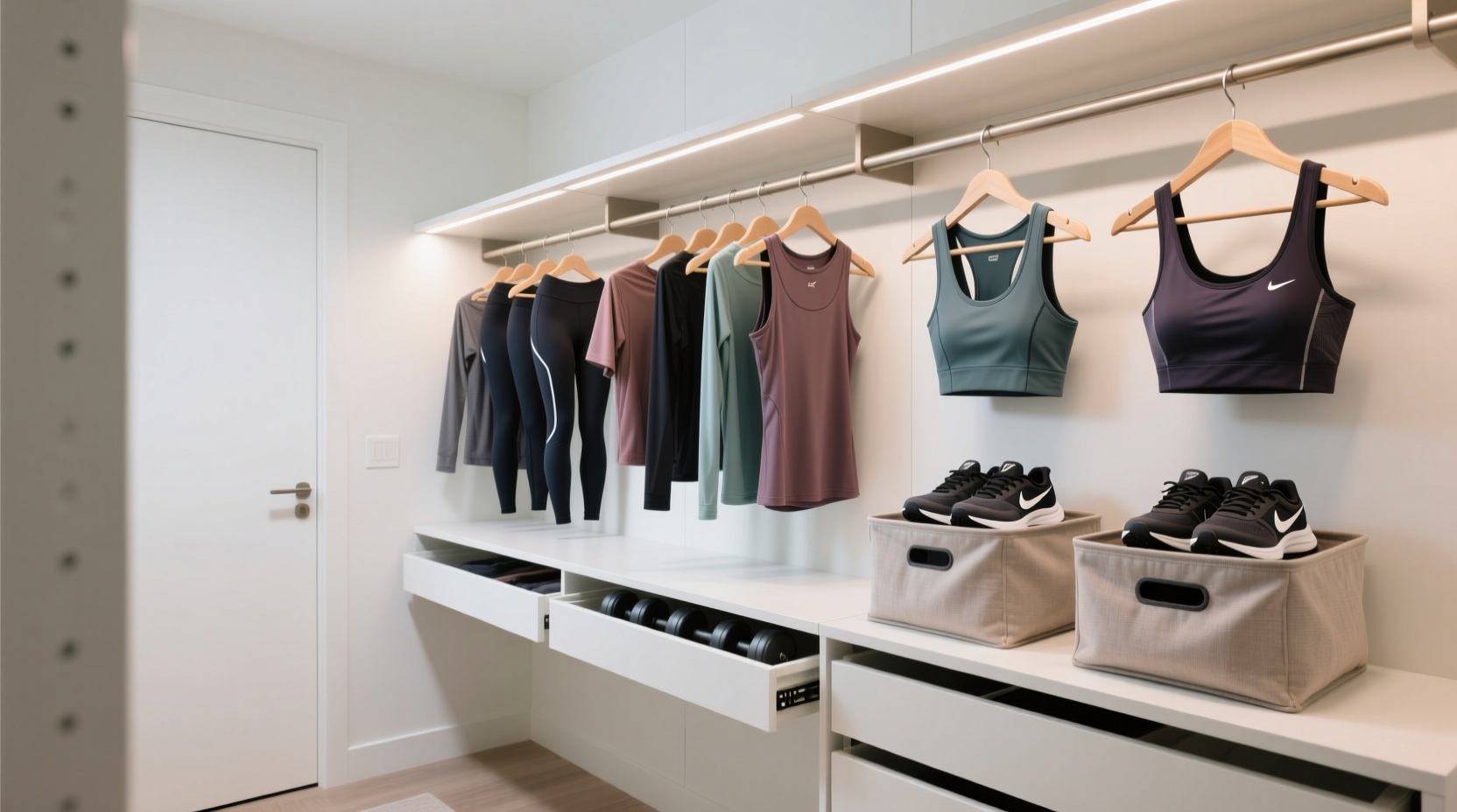 closet organization tips for workout clothes
