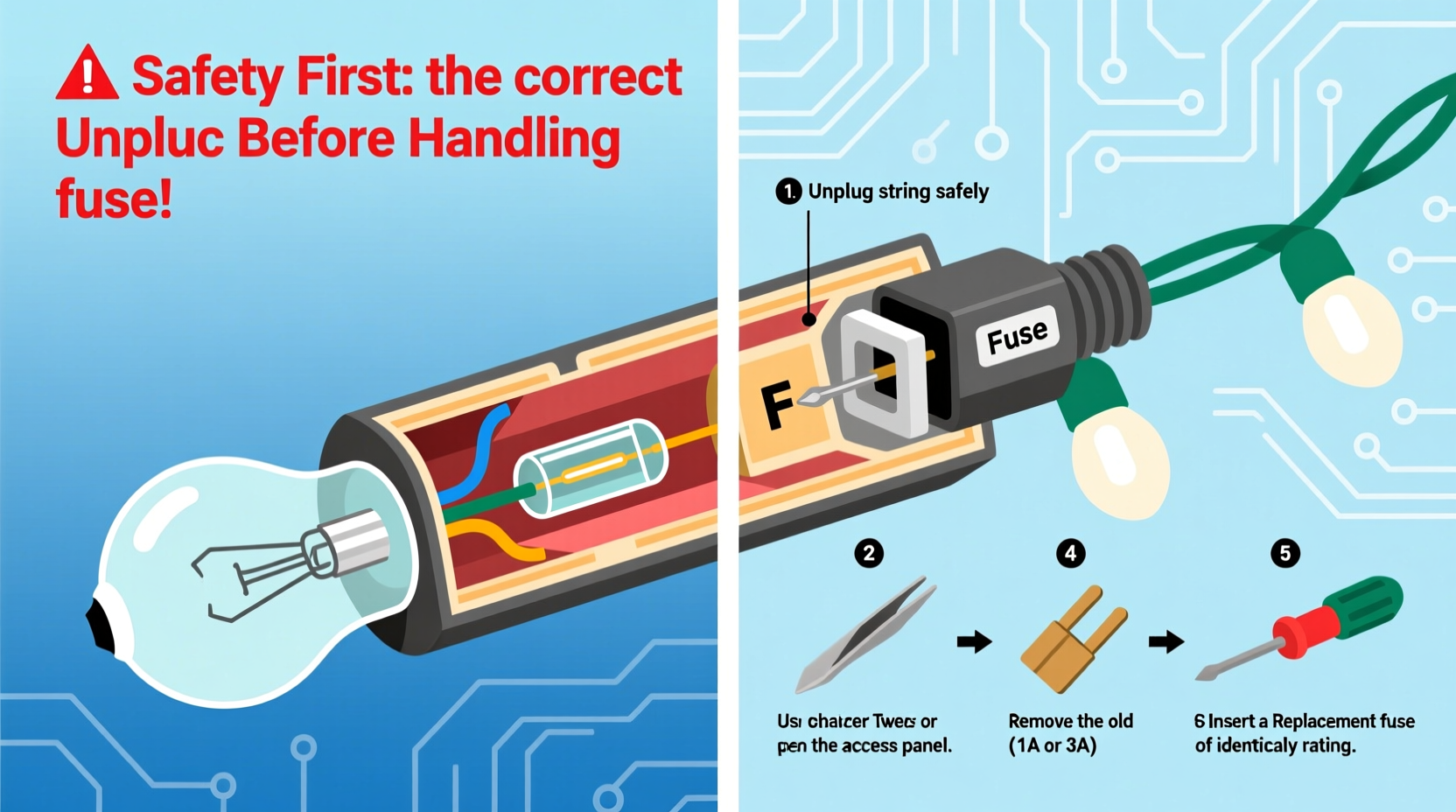why do christmas lights have fuses and how to find and replace them