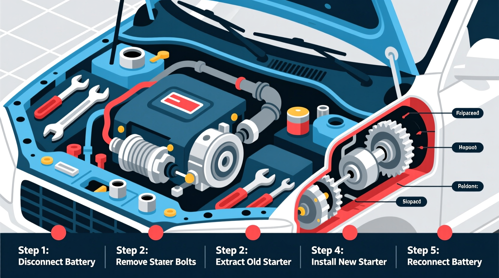 how to replace a car starter