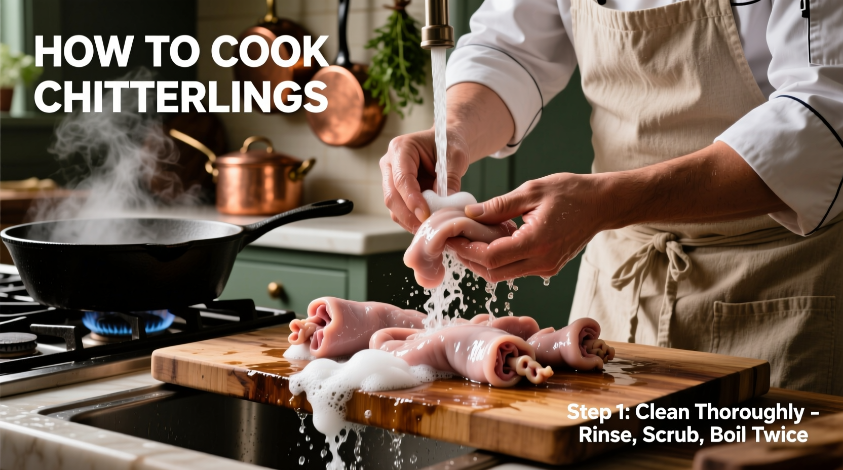 how do you cook chitterlings