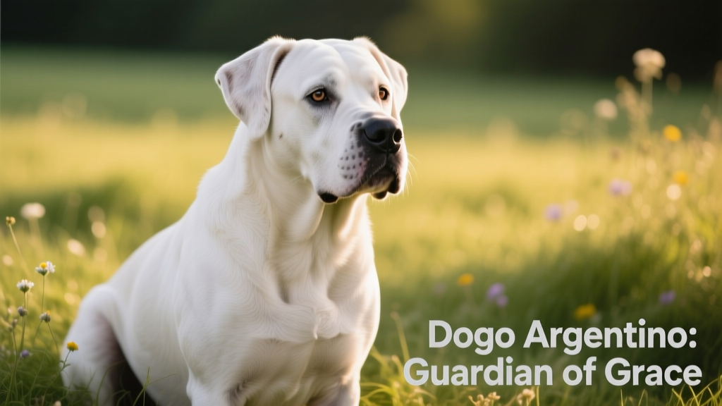 closeup of dogo argentino dog sitting on grass
