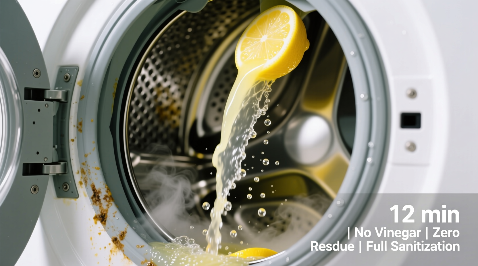 deep clean washing machine drum with lemon juice