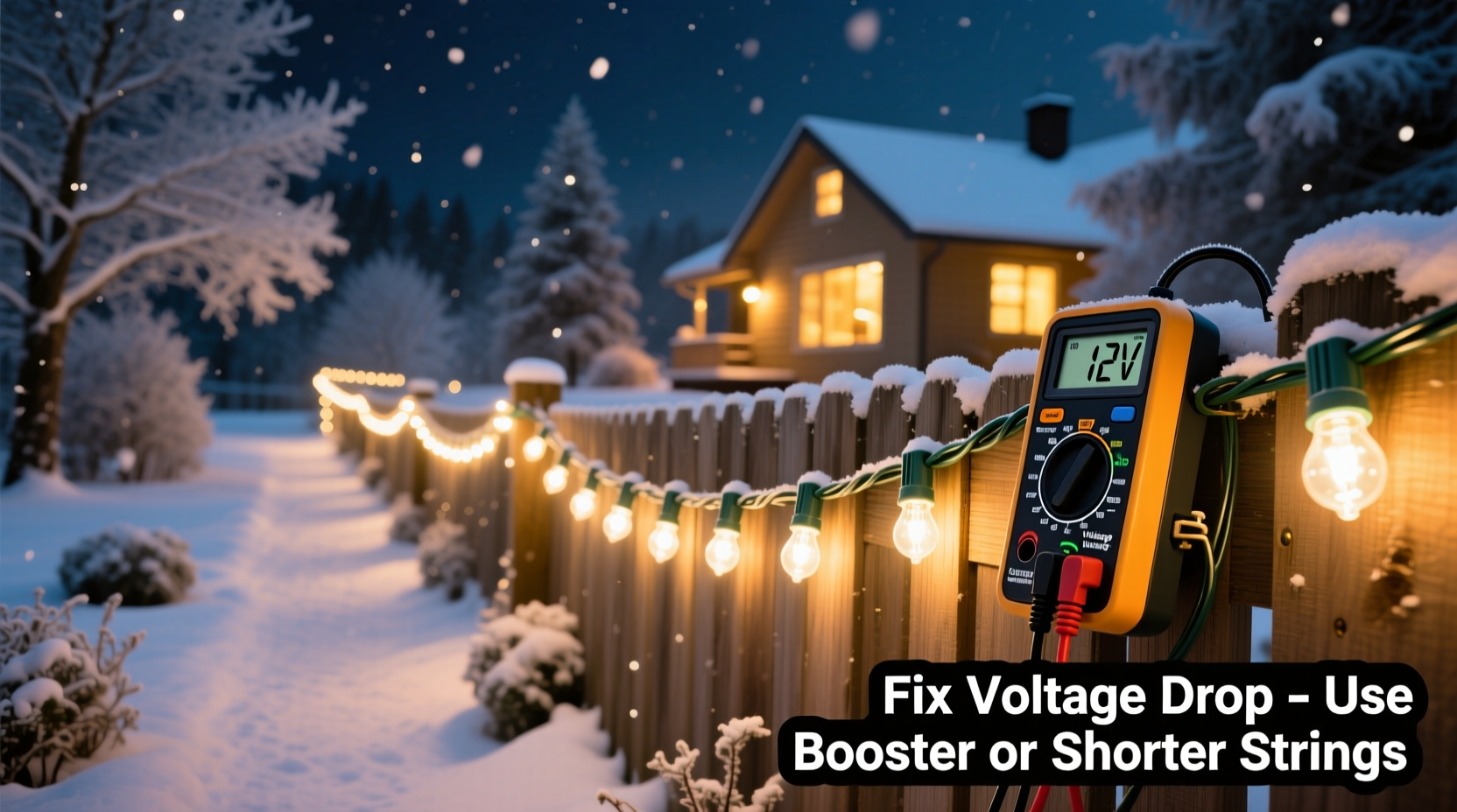 why do my outdoor christmas lights dim at the far end of the string and how to fix voltage drop