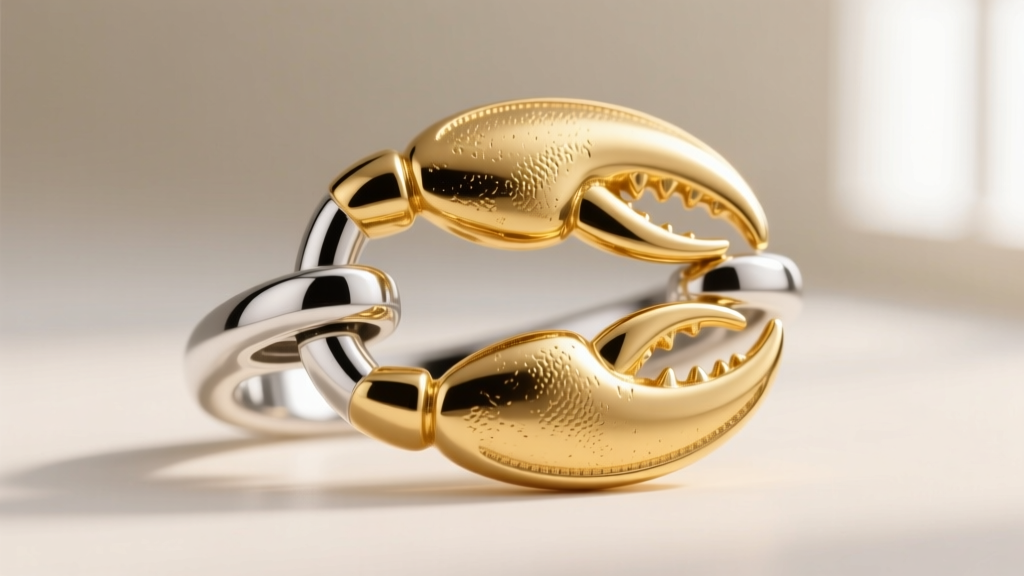 Close-up of a sterling silver lobster clasp coated in 18k gold vermeil, showing the subtle warmth and thickness of the gold layer