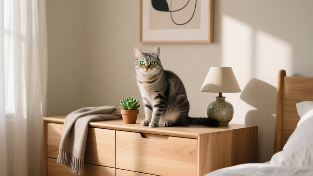 Why Cats Sit on the Bedroom Dresser Top