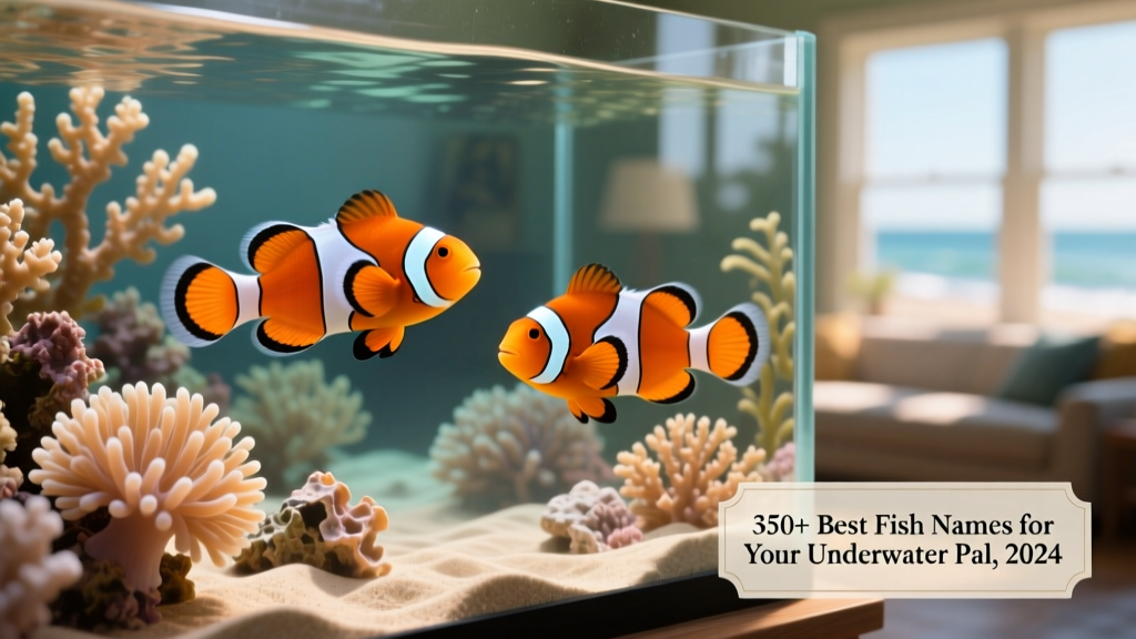 Two brightly colored clownfish darting playfully around anemones in a reef-style tank