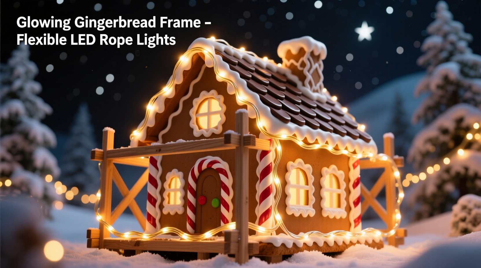 are led rope lights flexible enough to bend into a gingerbread house frame