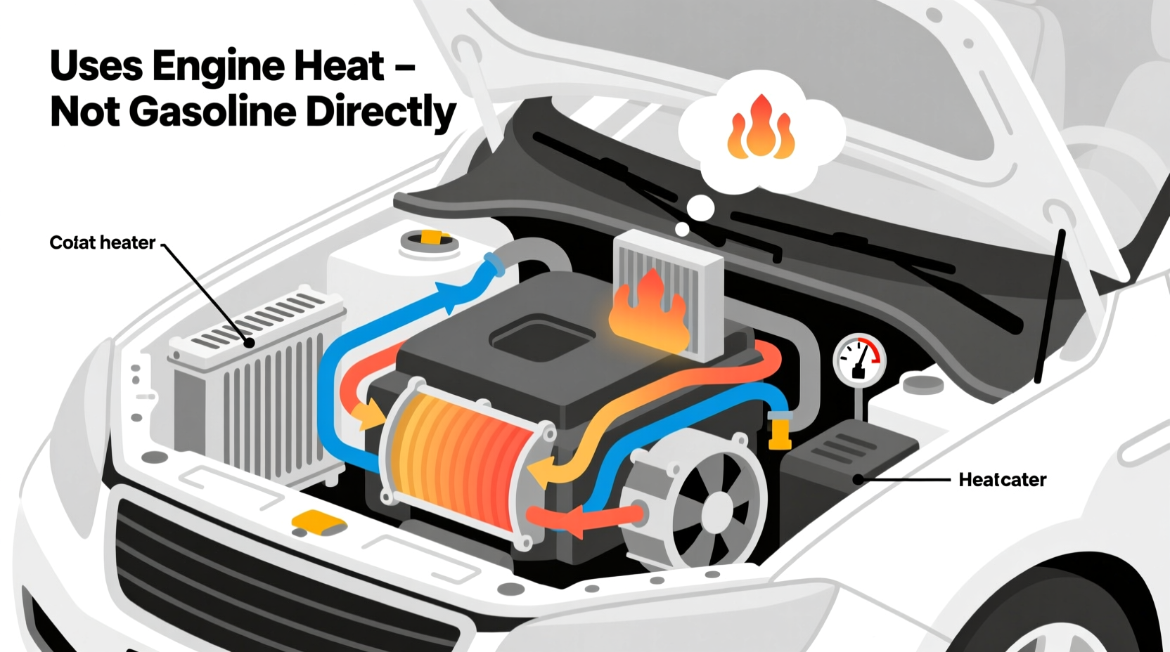 does running the heater in a car use gas