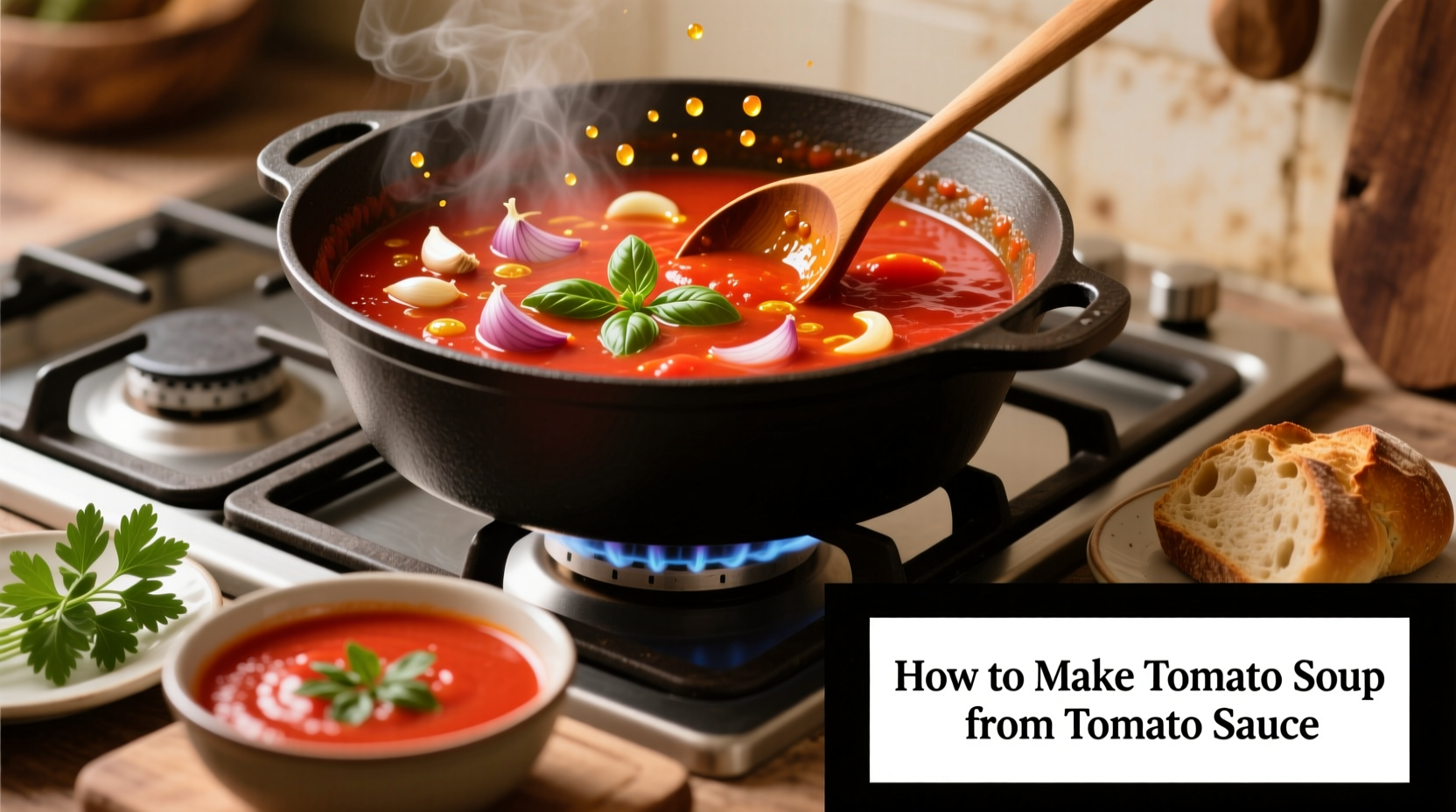 Easy Tomato Soup Recipe from Tomato Sauce in 20 Minutes