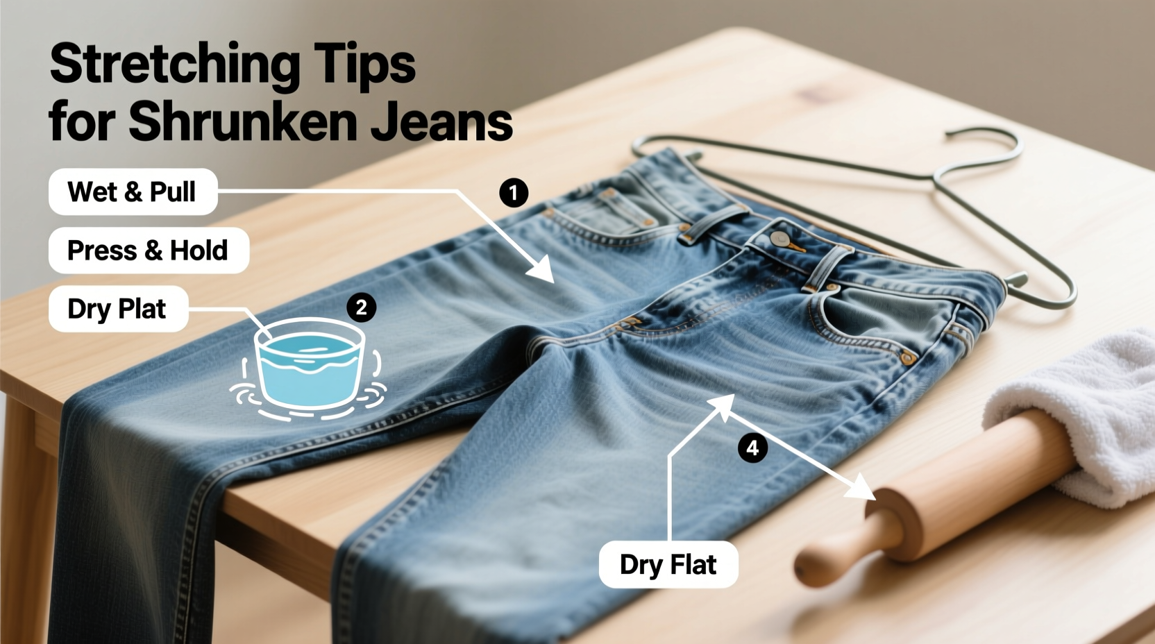 how to stretch your favorite pair of jeans that have shrunk