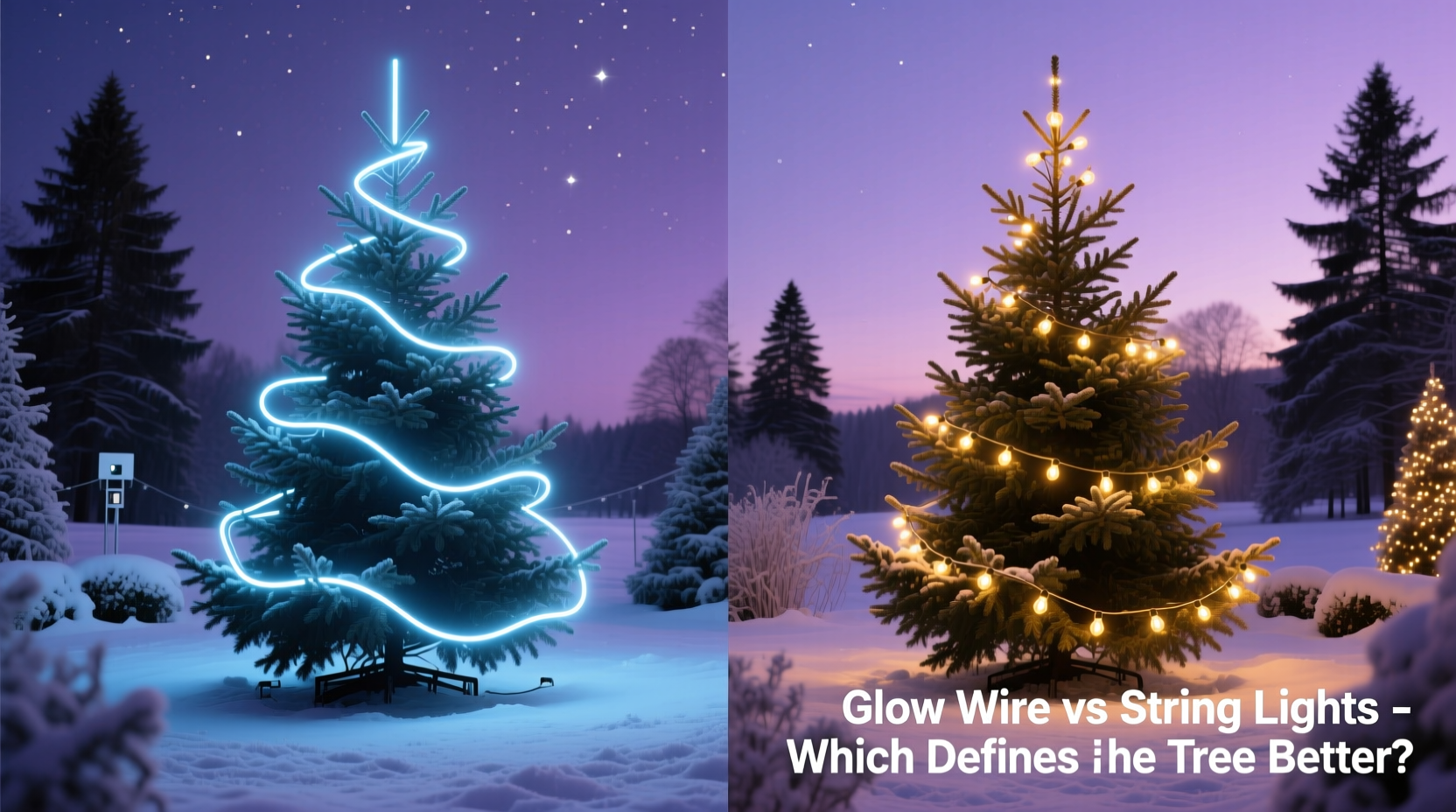glow wire vs string lights which is better for outlining a christmas tree shape