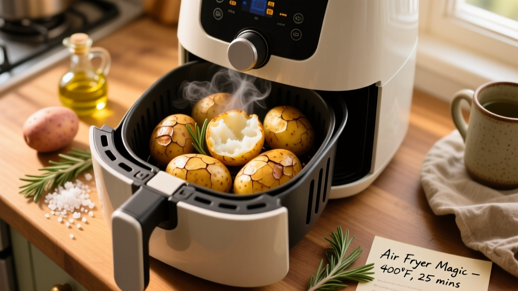Air Fryer Baked Potatoes: Crispy Skin, Fluffy Inside