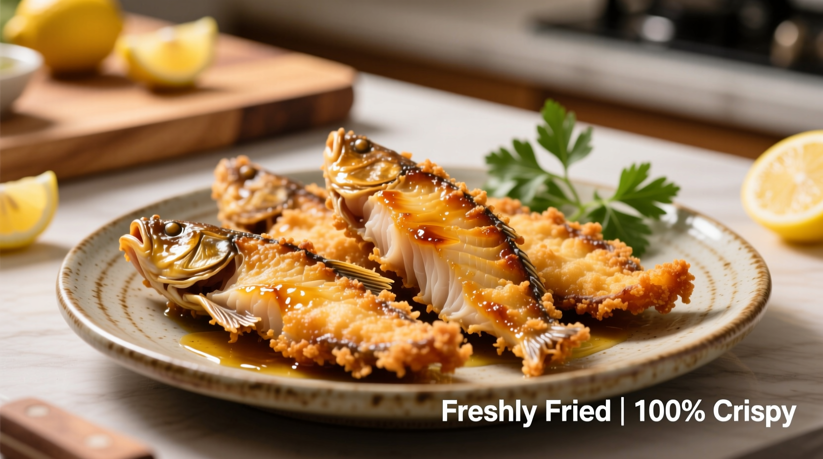 Perfectly fried catfish fillets with golden crust
