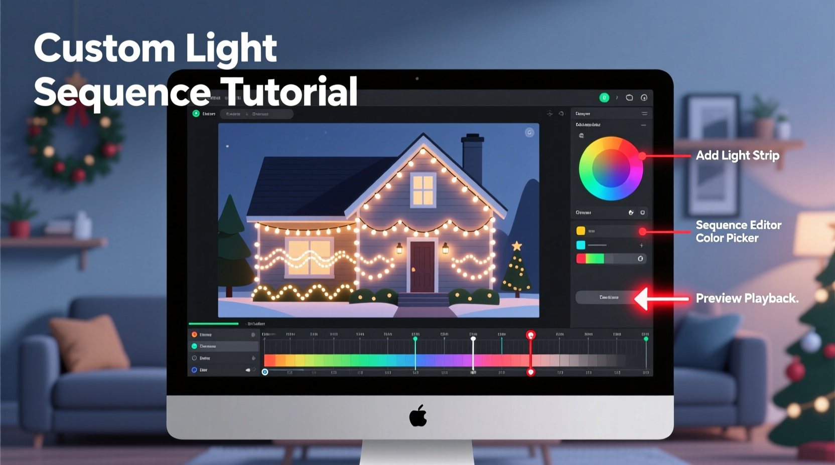 how to build a custom light sequence using christmas light design software