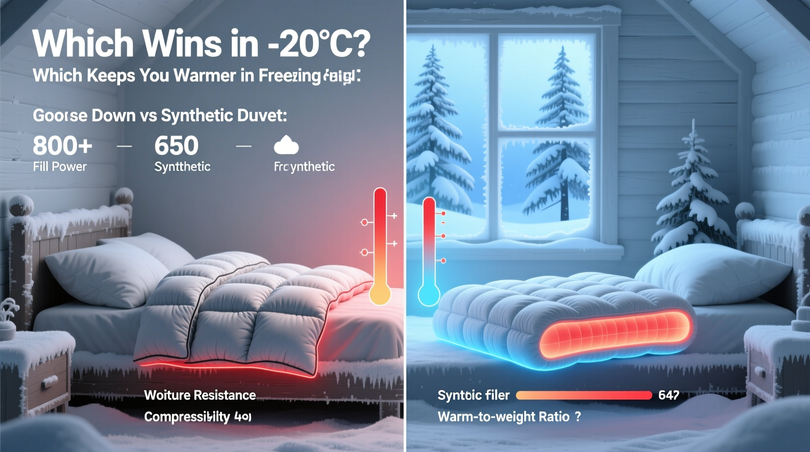 goose down vs synthetic duvet which keeps you warmer in freezing winters