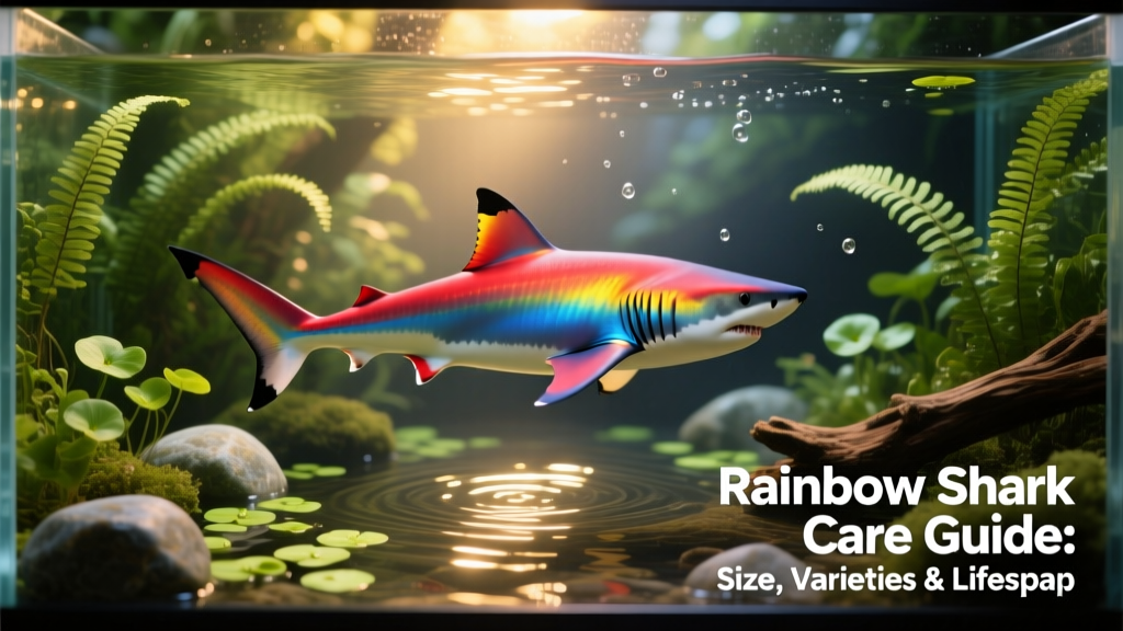 Rainbow Shark swimming gracefully in a well-planted freshwater aquarium with gentle current