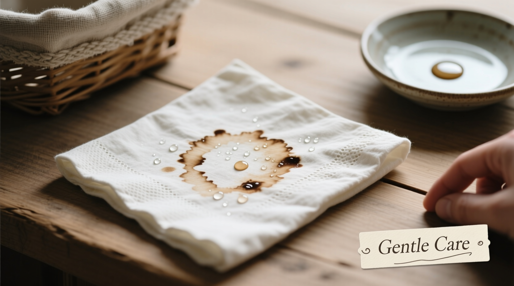 coffee ring stain removal for unbleached cotton napkins