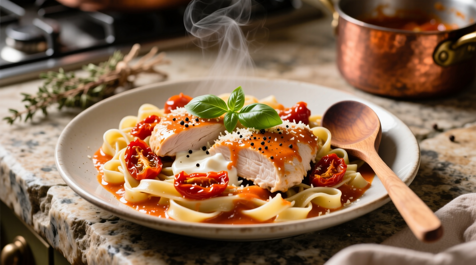 Creamy Sun Dried Tomato Chicken Pasta Recipe in 30 Minutes