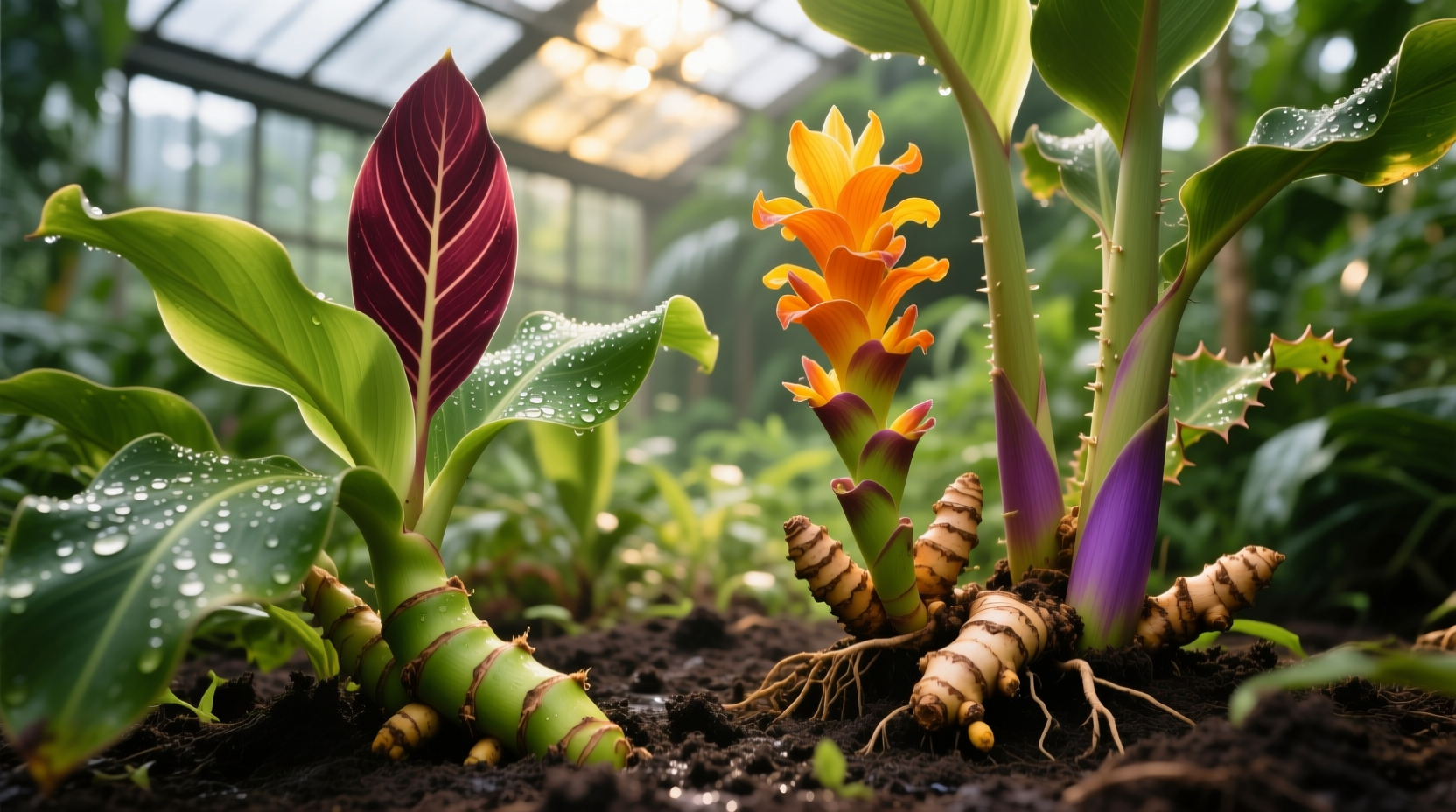 ginger curcuma turmeric plants