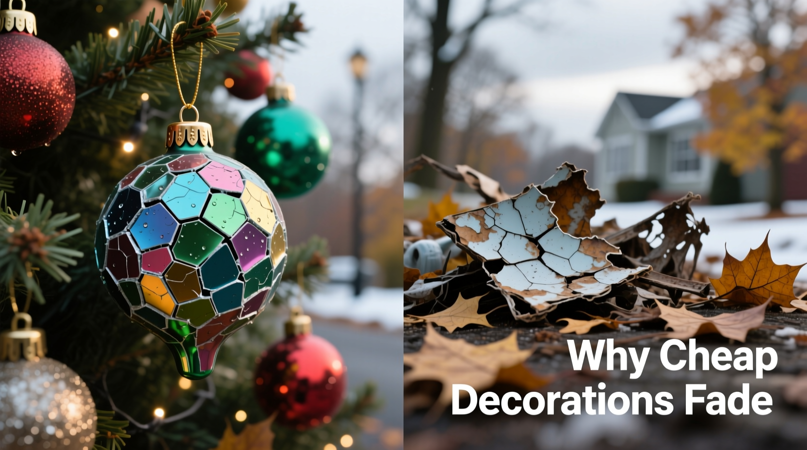 why do cheap christmas decorations fade after one season outside