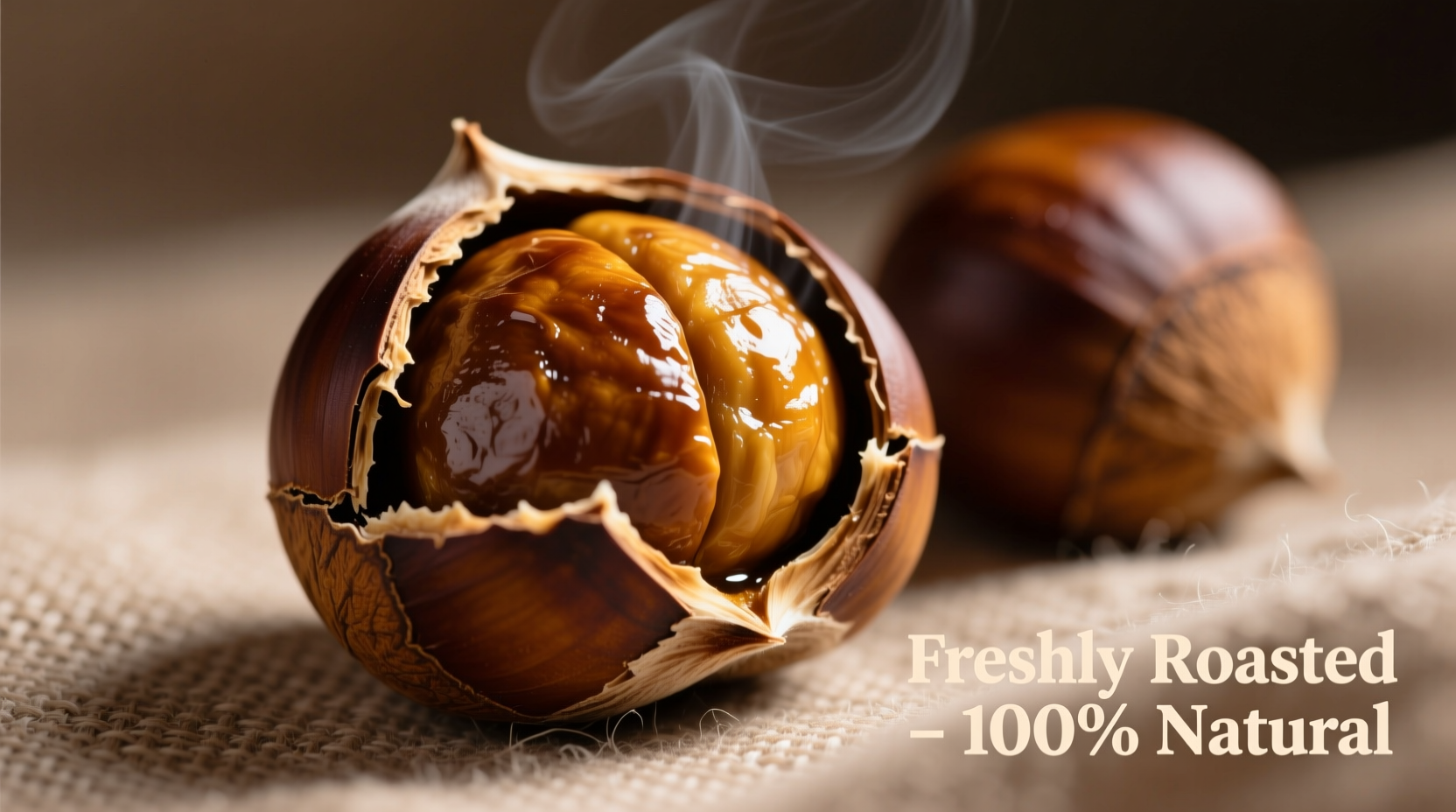 Perfectly roasted chestnuts with peeled shells