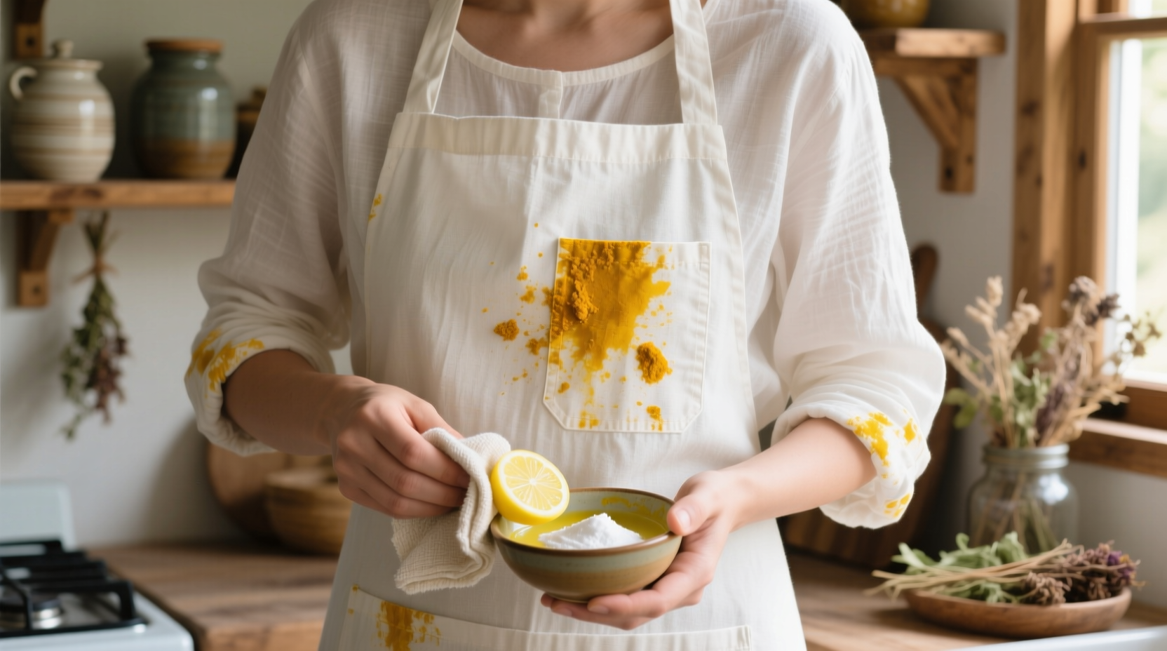 remove turmeric stains with yogurt sunlight