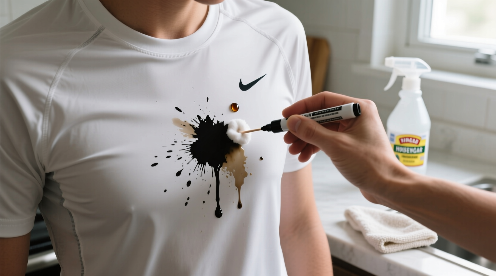 how to remove permanent marker from polyester athletic wear