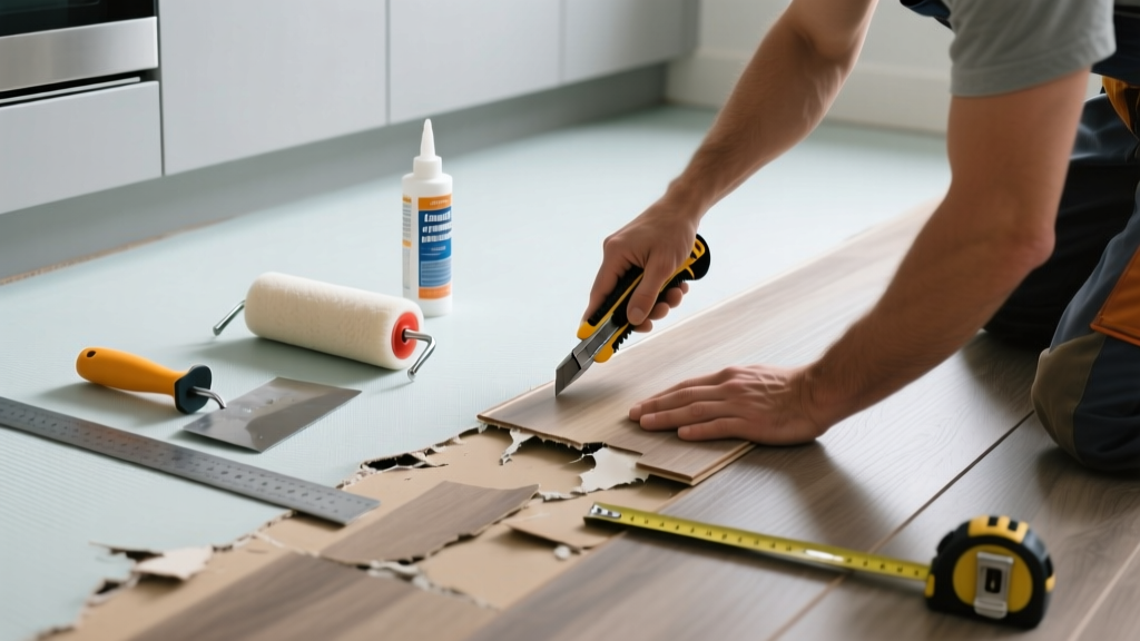 Fixing Torn Vinyl Flooring in the Kitchen