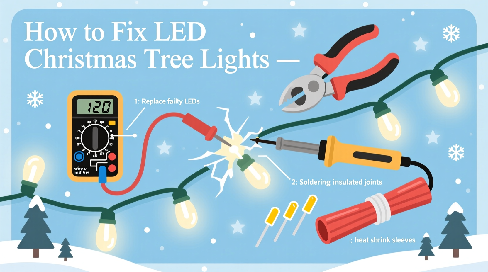 how to fix led christmas tree lights