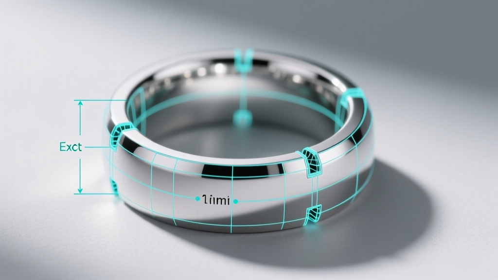 CAD wireframe of a silver signet ring showing exact millimeter measurements and sprue attachment points for casting preparation.