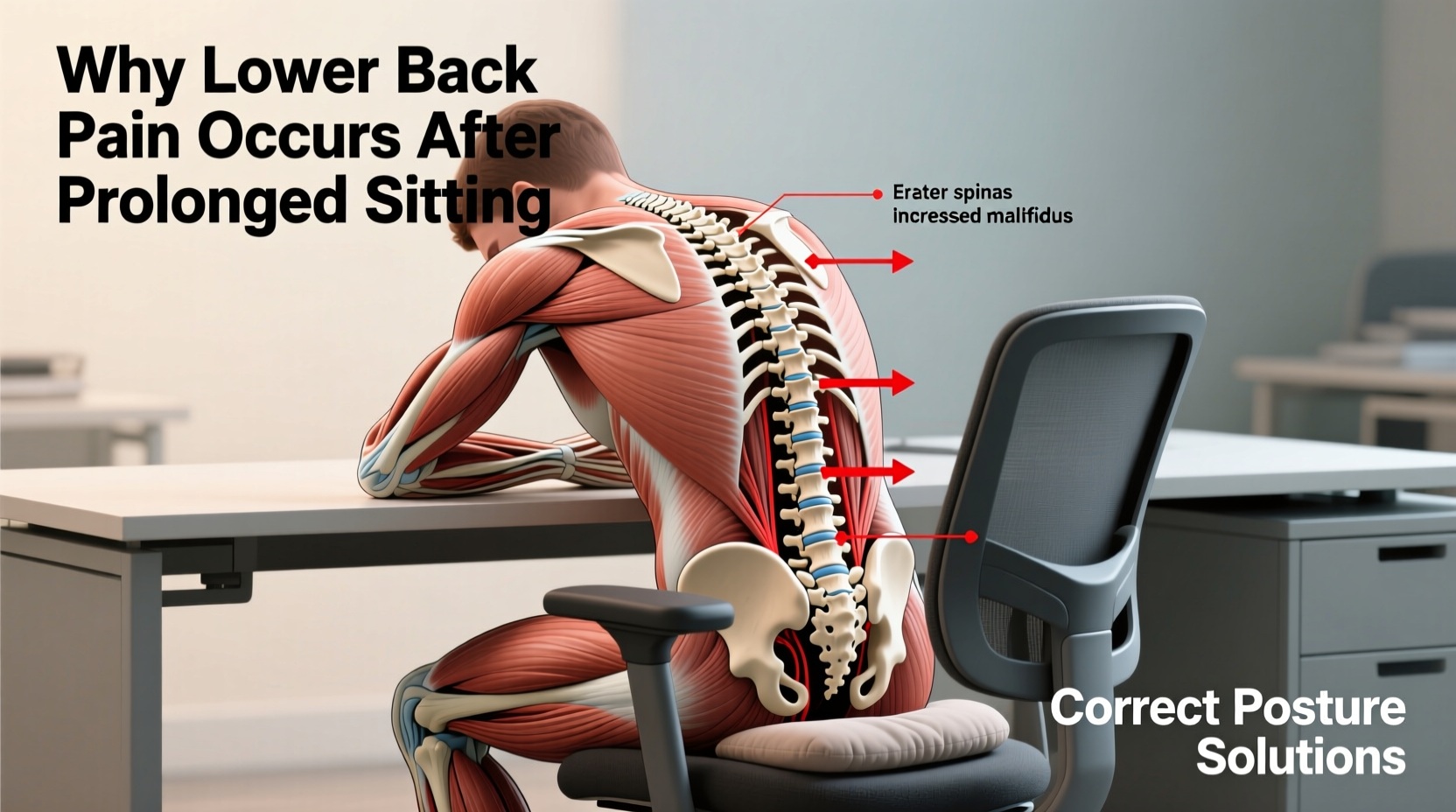 why does my lower back ache after sitting for hours and how to fix posture