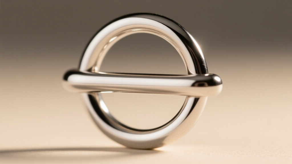 Extreme close-up of a sterling silver toggle clasp showing the T-bar inserted through a perfectly round, soldered ring.