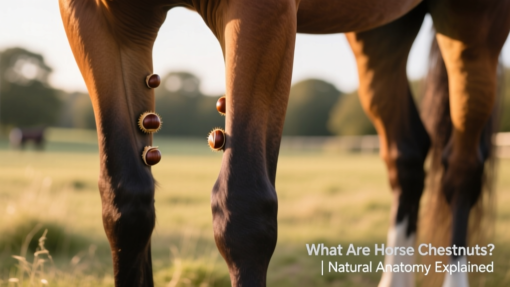 Close-up photo showing chestnuts on the inner foreleg and hind leg of a horse