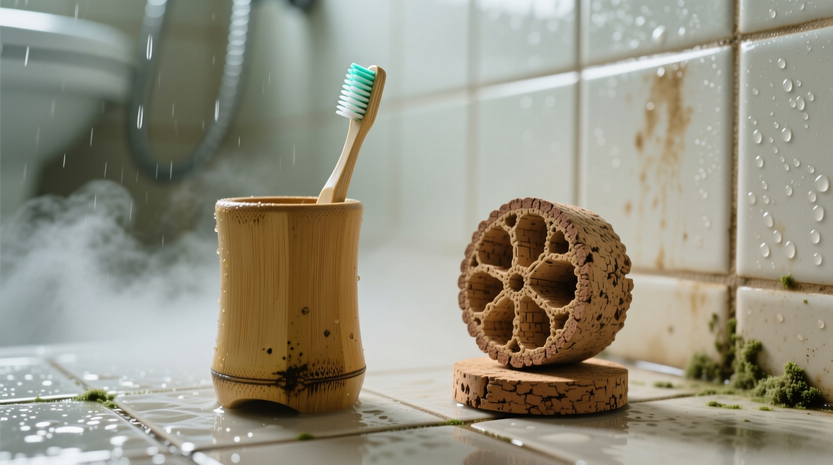 bamboo vs cork mold resistant toothbrush storage