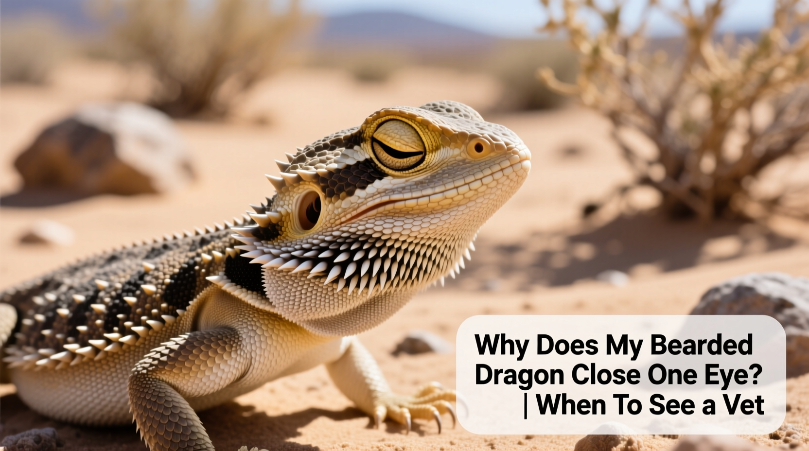 why does my bearded dragon close one eye and when to check a vet