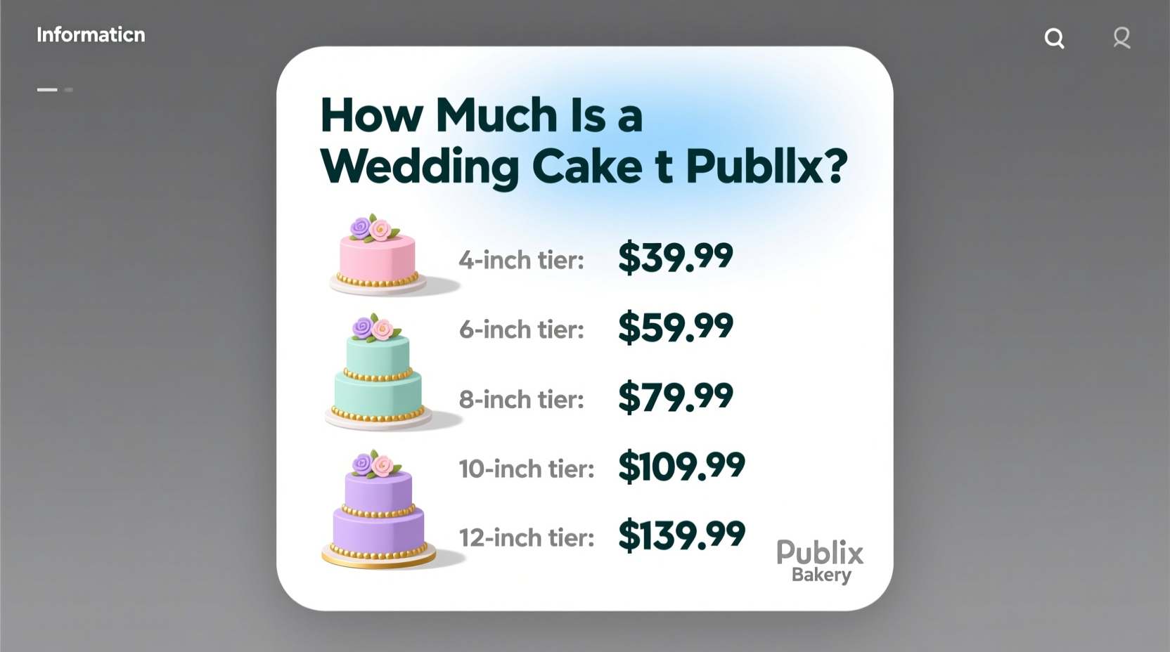 how much is a wedding cake at publix