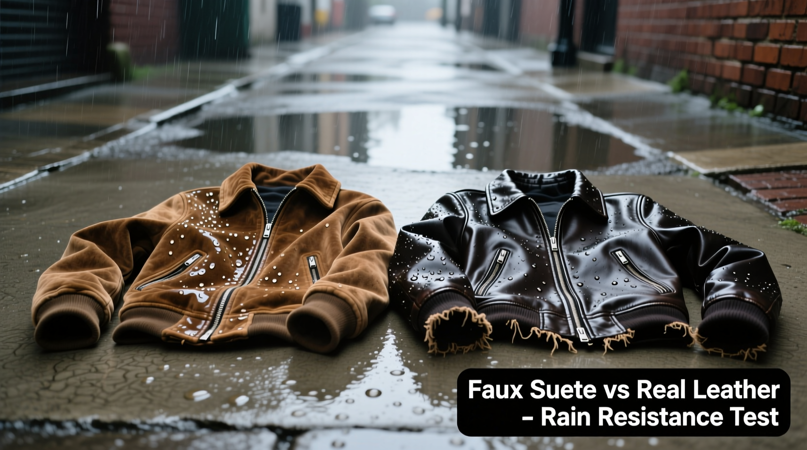 faux suede jacket vs real leather which holds up better in rain
