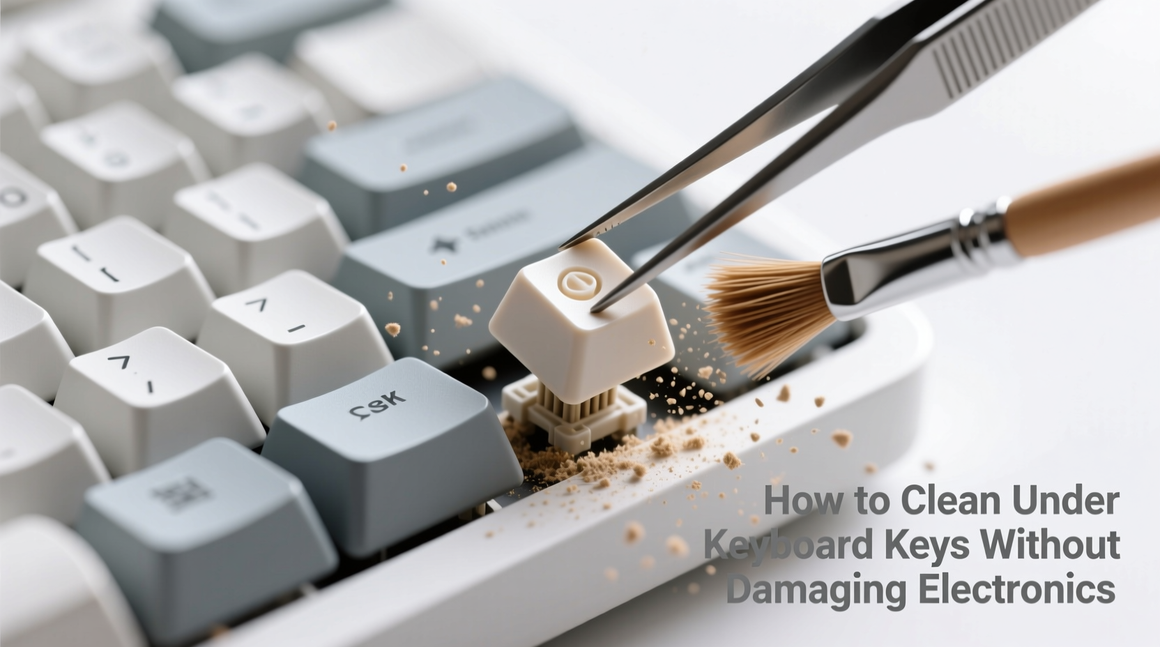 how to clean under keyboard keys without damaging the electronics