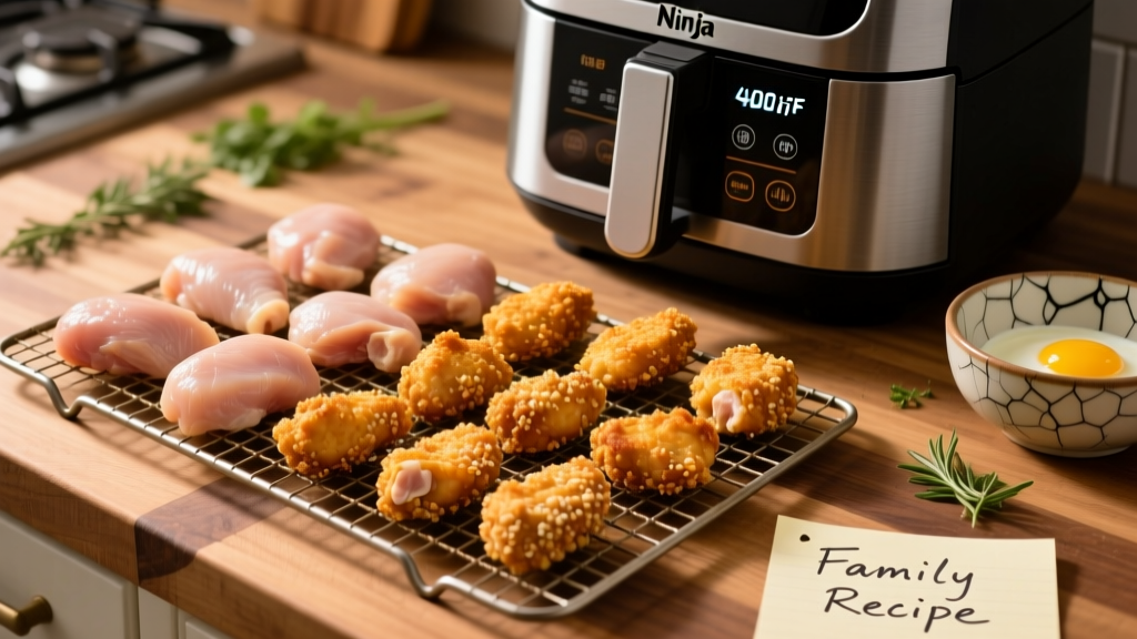Crispy Homemade Chicken Nuggets in Ninja Foodi
