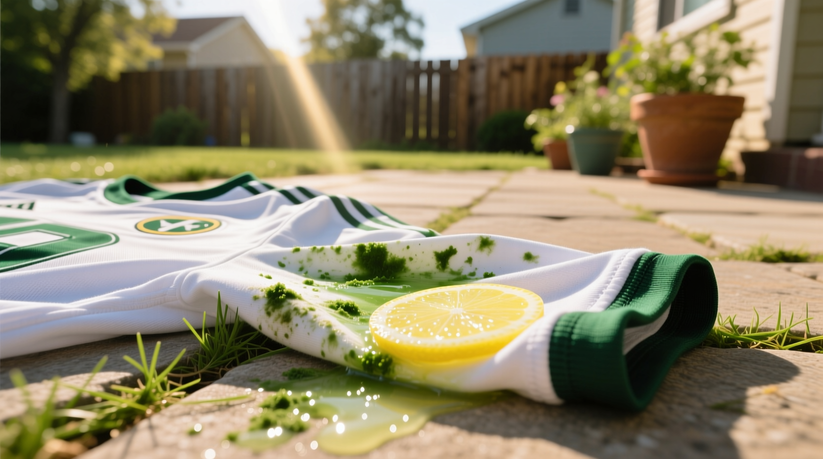 grass stain removal with sunlight lemon juice