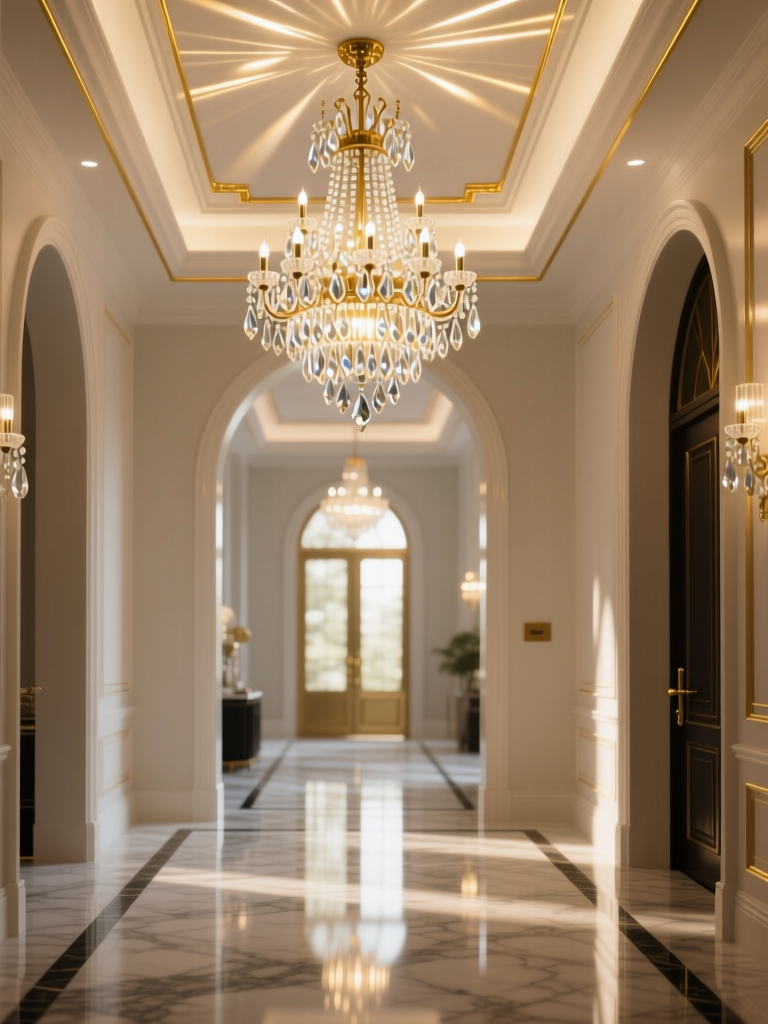 Chandelier in foyer