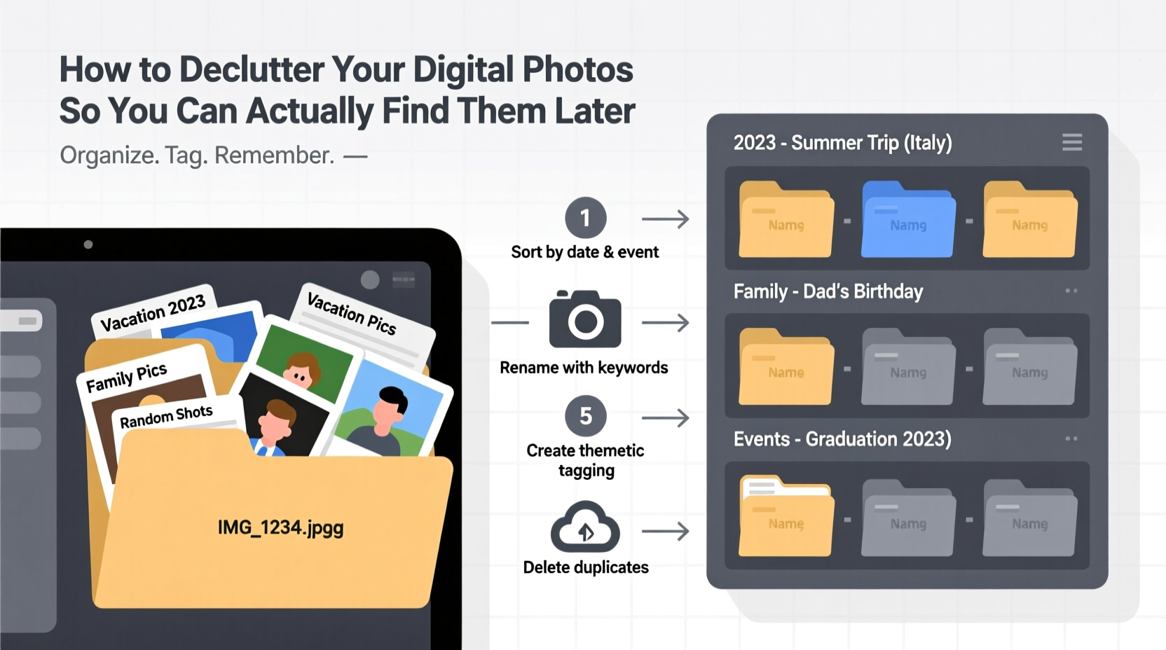 how to declutter your digital photos so you can actually find them later
